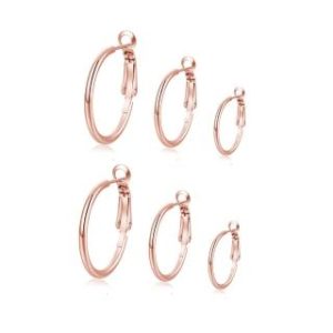 【耀眼美人】簡潔玫瑰金大圓圈環鈦閃耀/鈦剛耳環三對入(過爐款/耳環/造型美容美感品味/女王節)