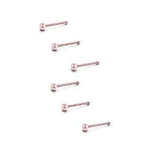 【耀眼美人】迷你小珠/玫瑰金色養耳棒鈦閃耀/鈦鋼耳環六入(過爐款/耳環/造型美容美感品味/女王節)