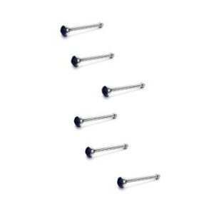 【耀眼美人】黑色迷你鋯石鑽/養耳棒鈦閃耀/鈦鋼耳環六入(過爐款/女王節/造型美容美感品味)