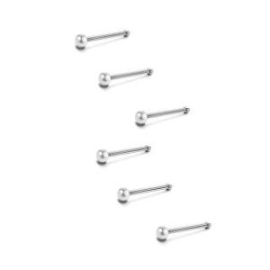 【耀眼美人】迷你小珠/銀色養耳棒鈦閃耀/鈦鋼耳環六入(過爐款/耳環/造型美容美感品味/女王節)