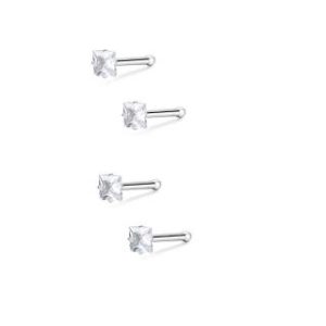 【耀眼美人】閃耀鋯石鑽方鑽養耳棒鈦閃耀/鈦鋼耳環(過爐款/女王節/造型美容美感品味)