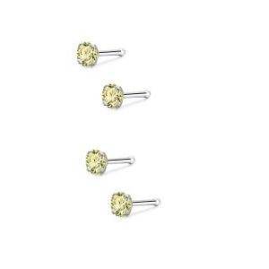 【耀眼美人】招財黃金鋯石養耳棒鈦閃耀/鈦鋼耳環(過爐款/女王節/造型美容美感品味)