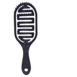 【耀眼美人】豬鬃纖維弧度護髮梳黑色(特級梳/造型梳頭美容)