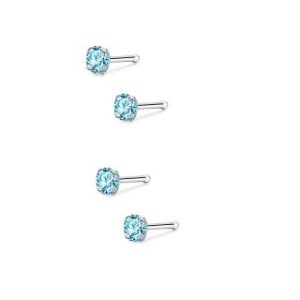 【耀眼美人】閃耀水藍鋯石養耳棒鈦閃耀/鈦鋼耳環(過爐款/女王節/造型美容美感品味)