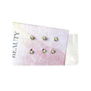 【耀眼美人】白彩迷你鋯石鑽/養耳棒鈦閃耀/鈦鋼耳環六入(過爐款/女王節/造型美容美感品味)