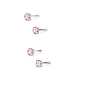 【耀眼美人】閃耀粉紅鋯石鑽養耳棒鈦閃耀/鈦鋼耳環(過爐款/女王節/造型美容美感品味)