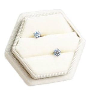 【耀眼美人】超閃耀60分海藍寶石莫桑鑽耳環鈦閃耀/鈦鋼耳環後鎖式(過爐款/八心八箭/莫桑鑽耳環/女王節)