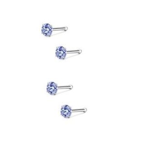 【耀眼美人】閃耀藍寶鋯石鑽養耳棒鈦閃耀/鈦鋼耳環(過爐款/女王節/造型美容美感品味)