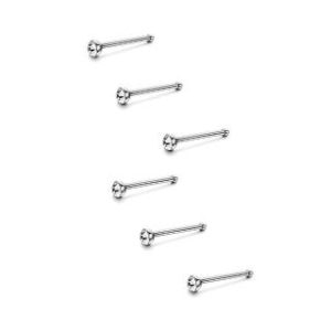 【耀眼美人】大迷你鋯石鑽/銀色養耳棒鈦閃耀/鈦鋼耳環六入(過爐款/女王節/造型美容美感品味)