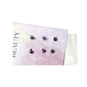 【耀眼美人】藍寶迷你鋯石鑽/養耳棒鈦閃耀/鈦鋼耳環六入(過爐款/女王節/造型美容美感品味)