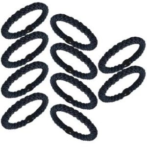 【耀眼美人】時尚編織彈力髮圈經典系列深藍色10入(髮圈/造型美容頭髮整理/女王節)