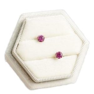 【耀眼美人】超閃耀60分粉紫紅寶石莫桑鑽耳環鈦閃耀/鈦鋼耳環後鎖式(過爐/八心八箭/莫桑鑽耳環/女王節)
