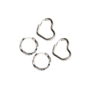 【耀眼美人】無限與愛圈圈環鈦閃耀/鈦剛耳環兩對入(過爐款/耳環/造型美容美感品味/女王節)