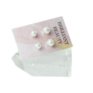 【耀眼美人】珍珠後鋯石鑽0.5公分+0.6公分鈦閃耀/鈦鋼鎖式耳環(耳環/造型/轉式耳環/睡覺可戴/女王節)