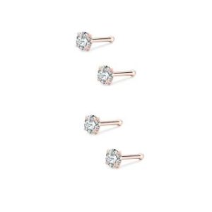 【耀眼美人】閃耀玫瑰金鋯石鑽養耳棒鈦閃耀/鈦鋼耳環(過爐款/女王節/造型美容美感品味)