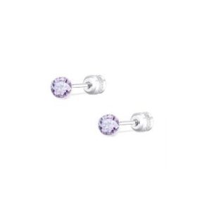 【耀眼美人】超閃耀60分淺紫星韻莫桑鑽耳環鈦閃耀/鈦鋼耳環後鎖式(過爐款/八心八箭/莫桑鑽耳環/女王節)