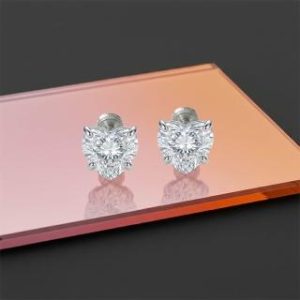 【耀眼美人】超閃耀一點六克拉浪漫愛心型鑽莫桑鑽耳環鈦閃耀/鈦鋼耳環後鎖式(D色女王節/莫桑鑽耳環/年貨節)