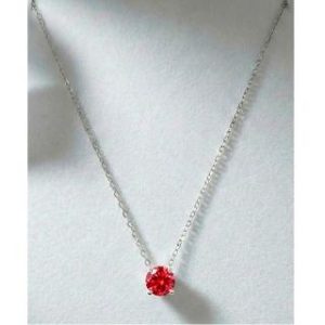 【耀眼美人】超閃耀0.5克拉紅寶石美星鑽莫桑鑽項鍊鈦閃耀/鈦鋼項鍊(八心八箭/莫桑鑽顯白鎖骨項鍊/女王節)