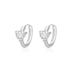 【耀眼美人】愛心鋯石鑽圓圈環鈦閃耀/鈦剛耳環一對入(過爐款/耳環/造型美容美感品味/女王節)